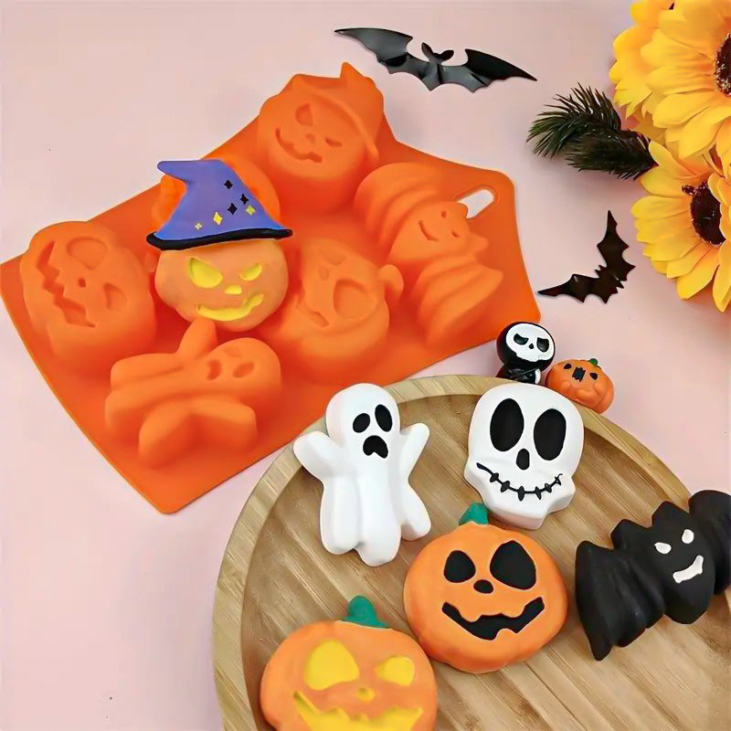 Halloween Silicone Baking Mold - Skull, Bat, & pumpkin Designs