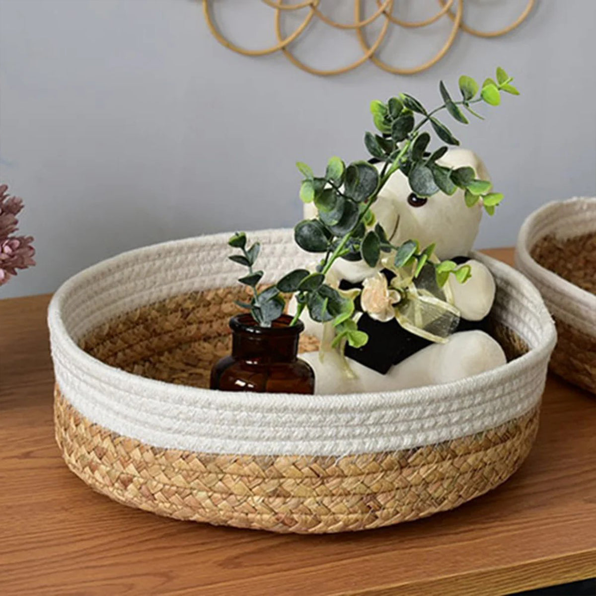 Woven Straw Storage Basket