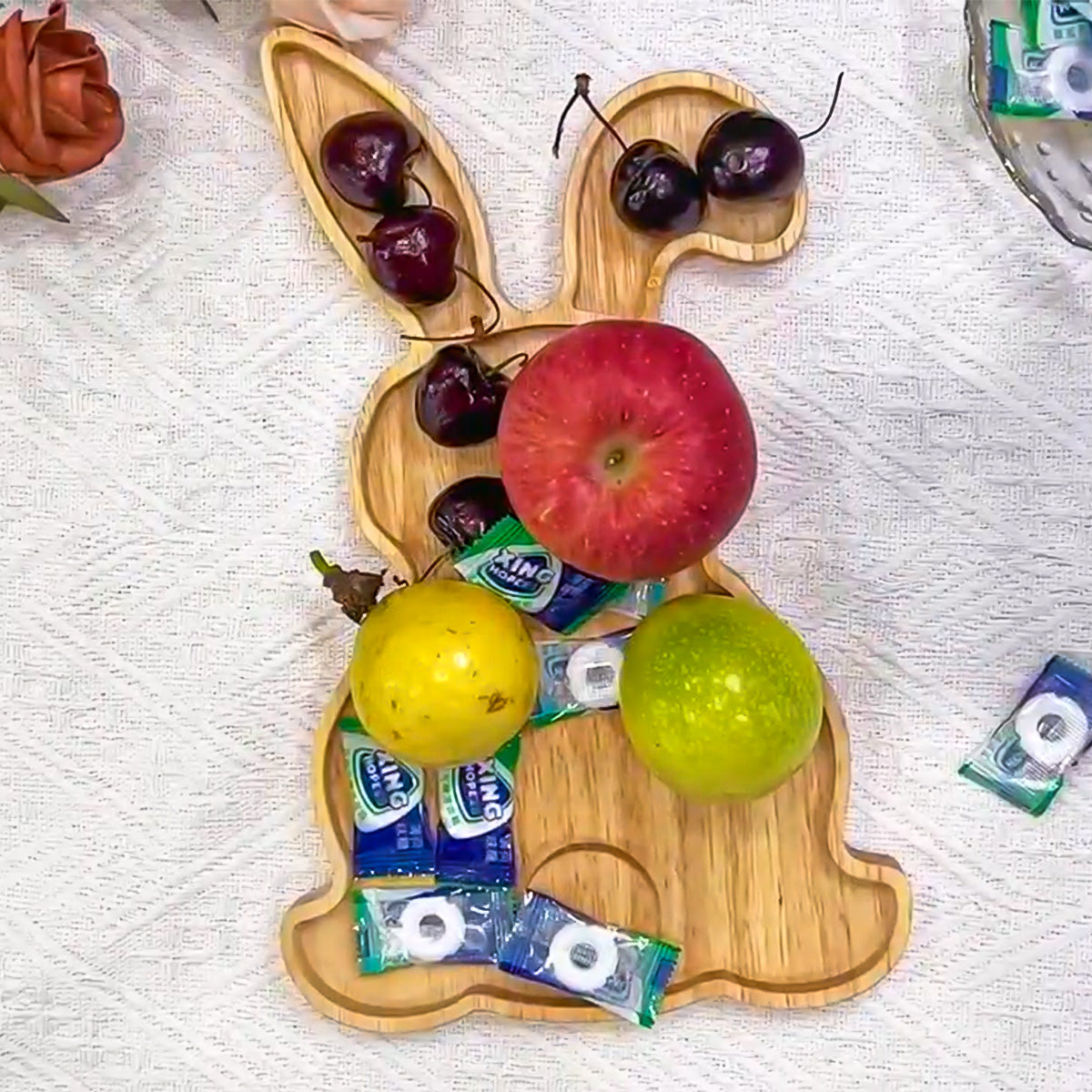 Bunny & Egg-Shaped Wooden Serving Platters – Festive & Fun!