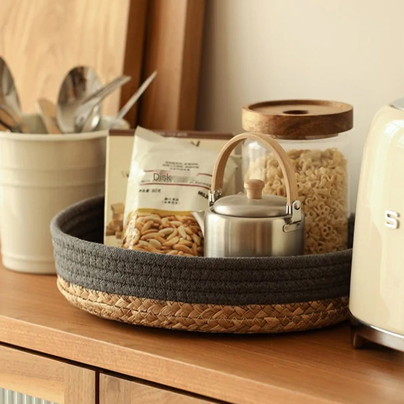 Woven Straw Storage Basket