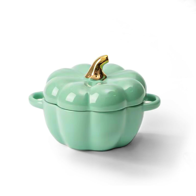 Pumpkin Ceramic Bowl with Lid – Bowl Set for Festive Serving