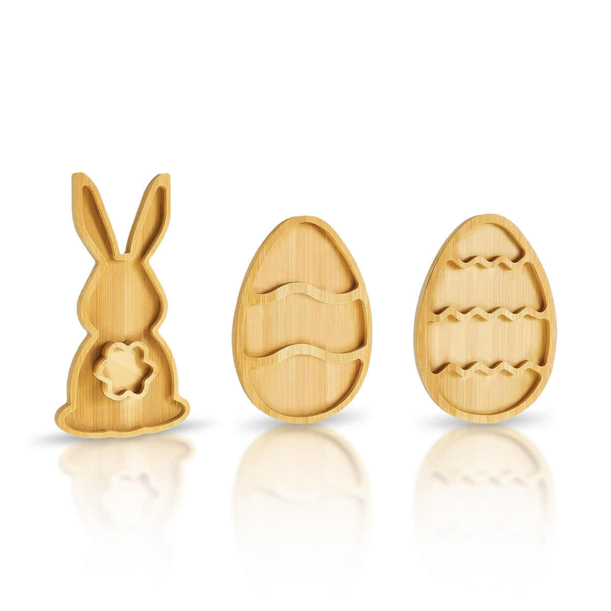 Bunny & Egg-Shaped Wooden Serving Platters – Festive & Fun!