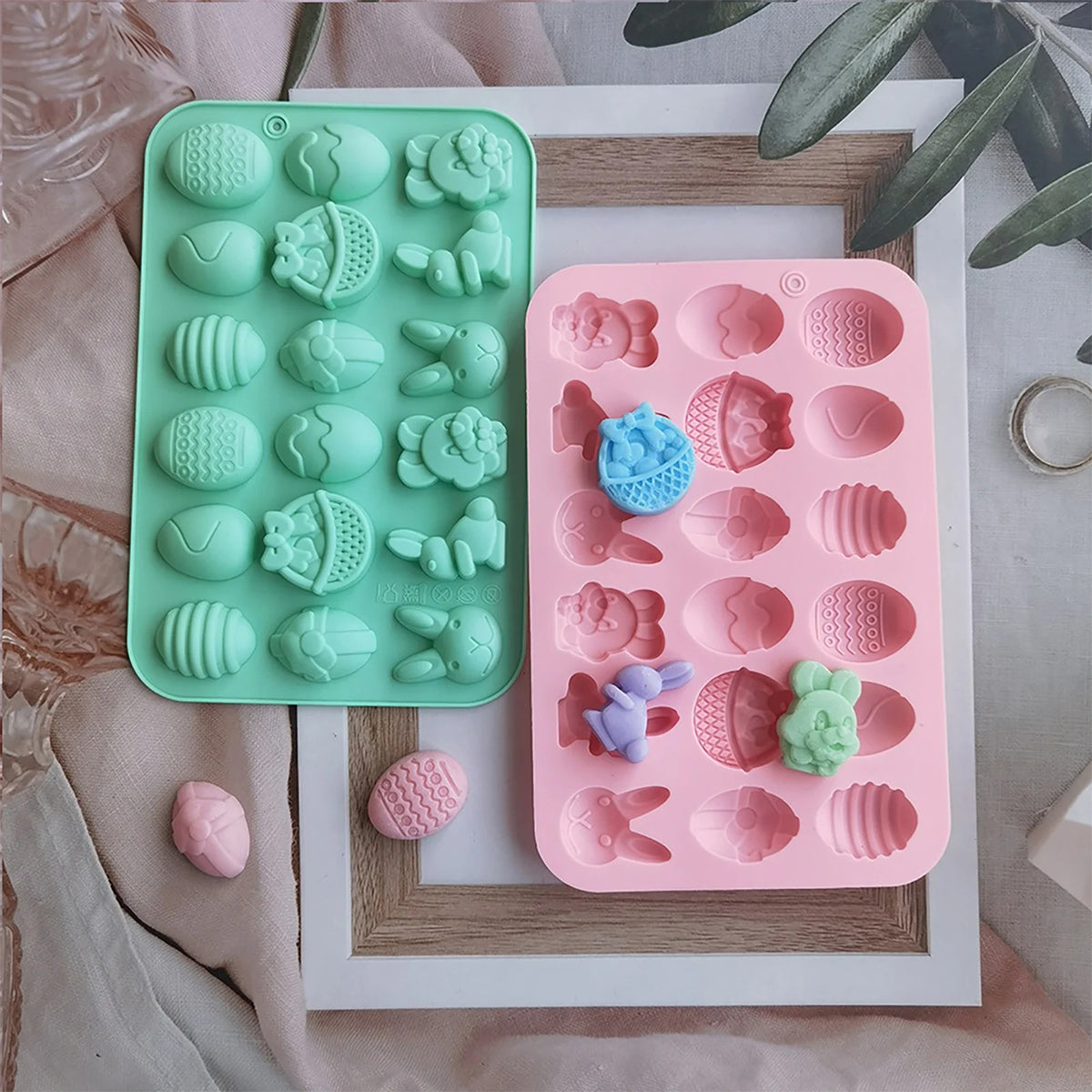 Fun Silicone Chocolate Mold – Bunny & Egg Designs