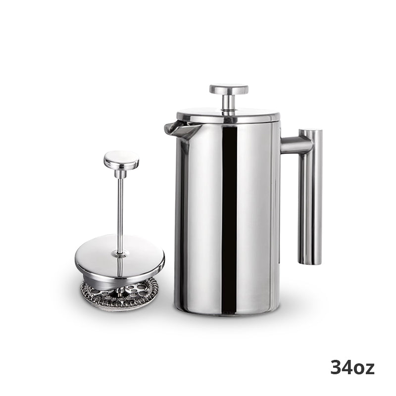 Stainless Steel French Press - Double Insulated Coffee Maker