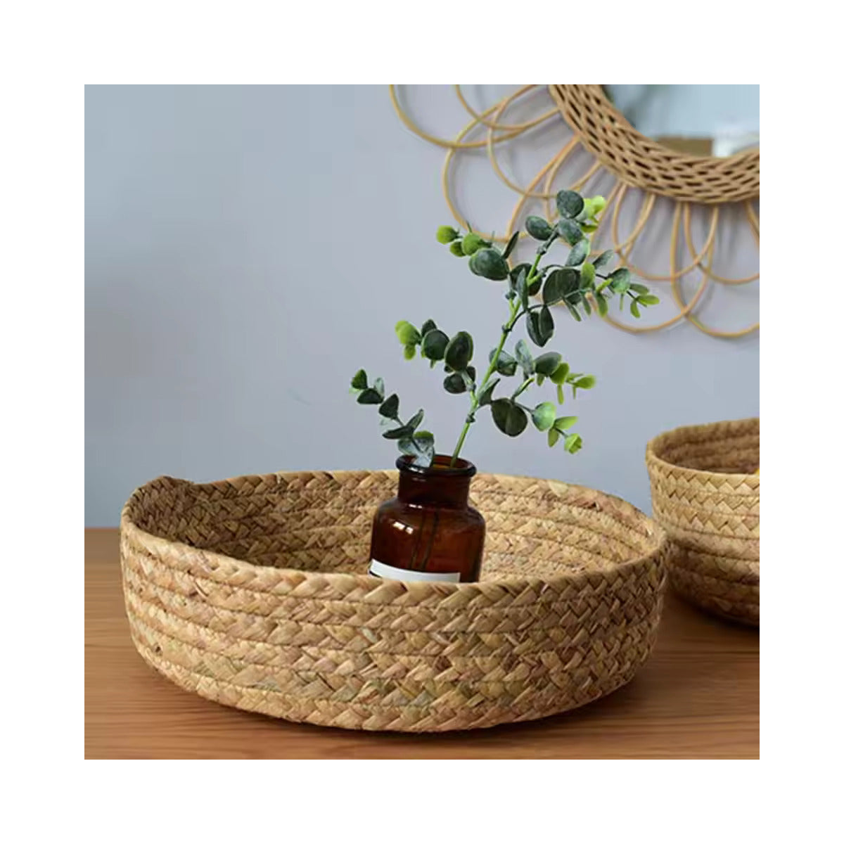 Woven Straw Storage Basket