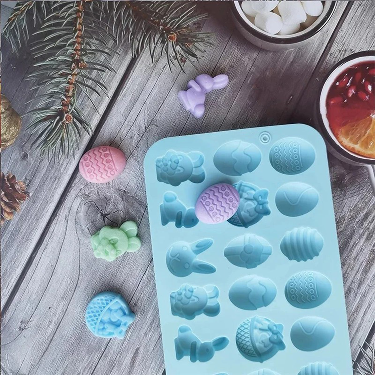 Fun Silicone Chocolate Mold – Bunny & Egg Designs