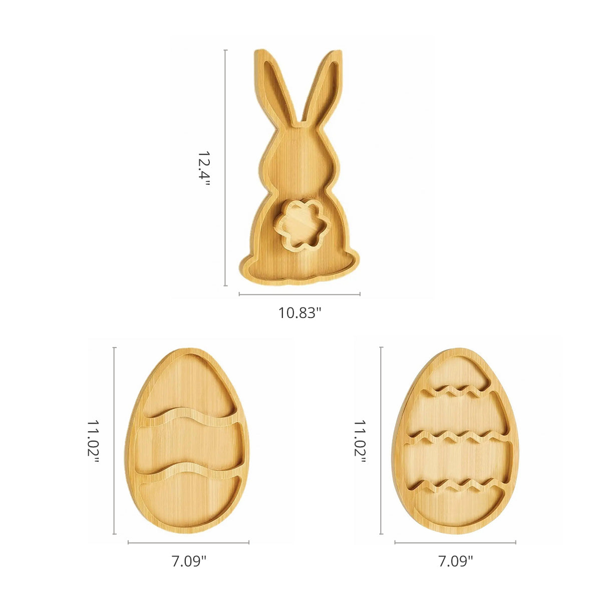 Bunny & Egg-Shaped Wooden Serving Platters – Festive & Fun!