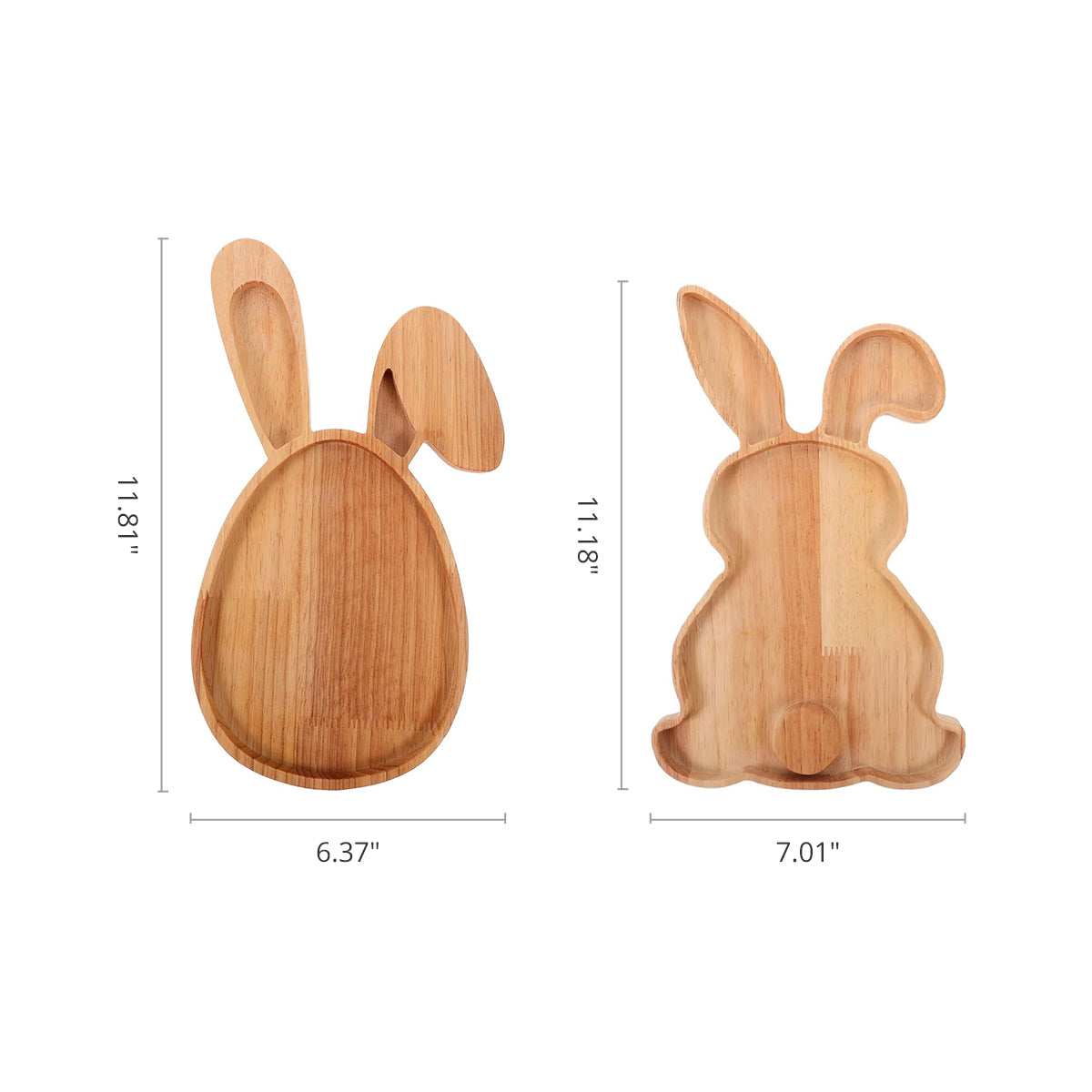 Bunny & Egg-Shaped Wooden Serving Platters – Festive & Fun!