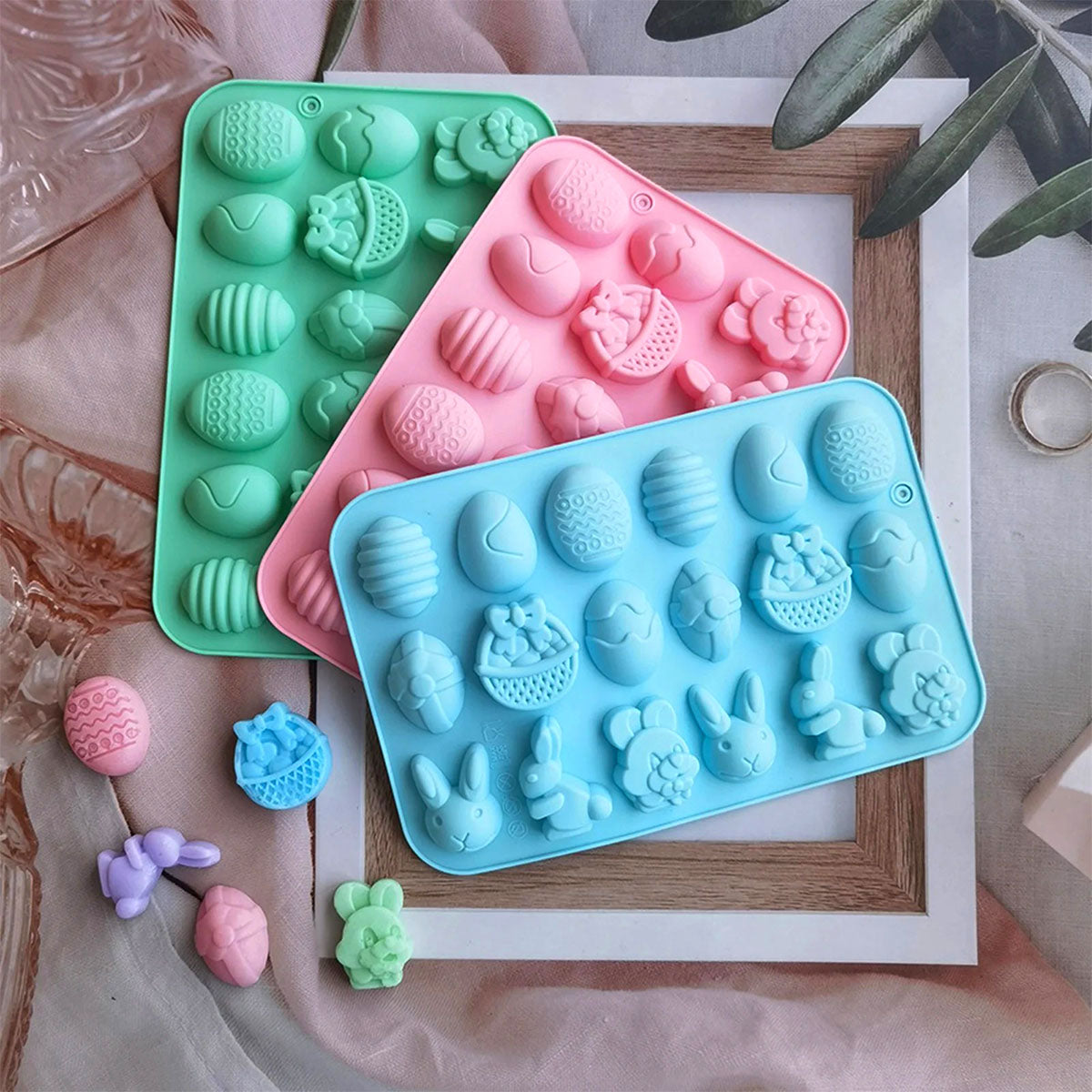 Fun Silicone Chocolate Mold – Bunny & Egg Designs