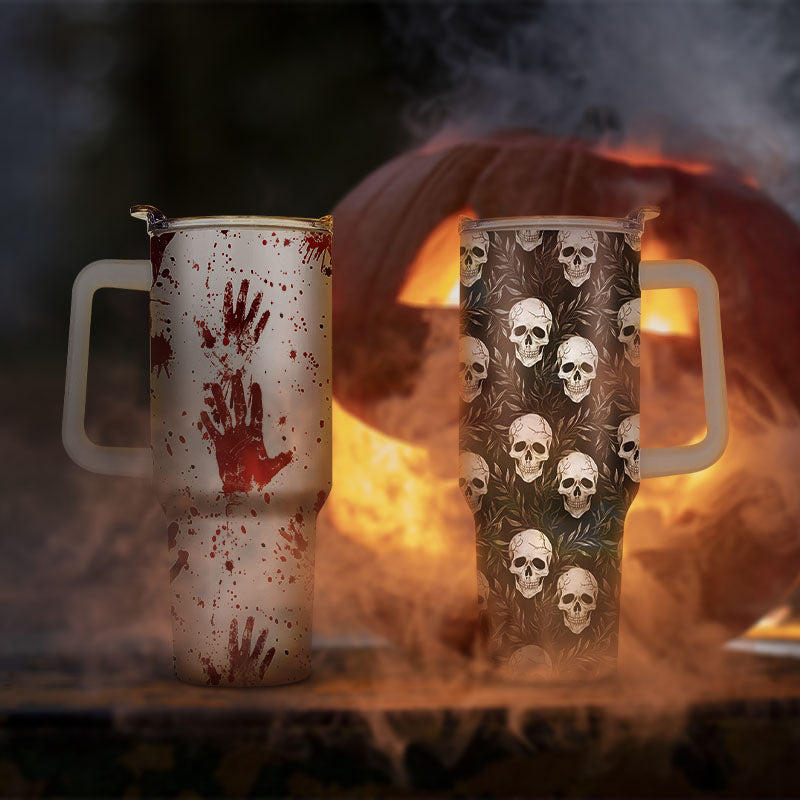 Halloween Gifts 40oz Tumbler with Lid - Funny Print Travel Mug