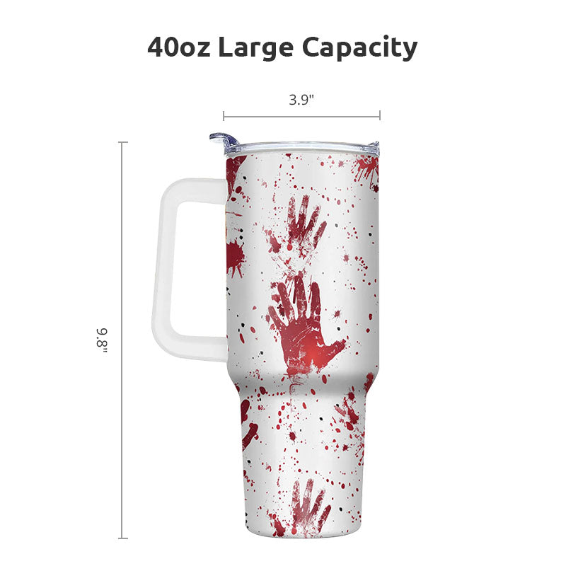 Halloween Gifts 40oz Tumbler with Lid - Funny Print Travel Mug