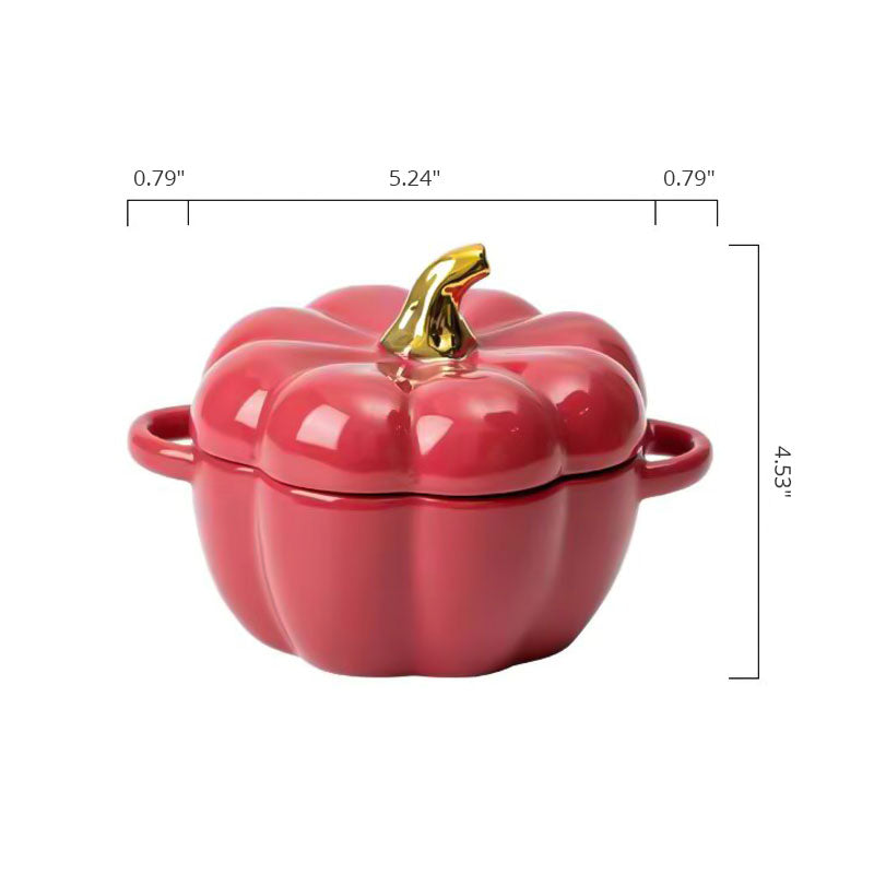Pumpkin Ceramic Bowl with Lid – Bowl Set for Festive Serving