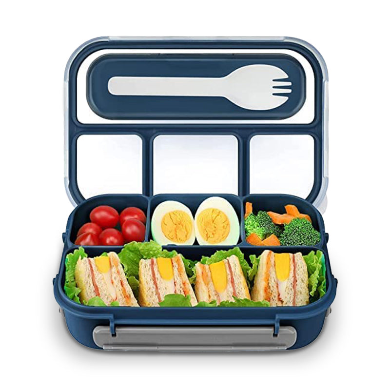 Leak-Proof Bento Lunch Box - 4 Compartment Container with Fork