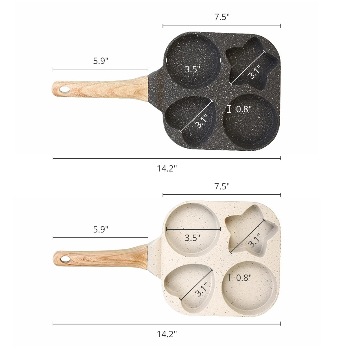 4-Cup Nonstick Breakfast Pan – Fun Shapes, Easy Clean