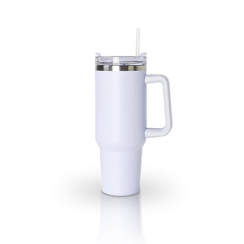 40oz Stainless Steel Tumbler with Lid & Straw - Travel Mug