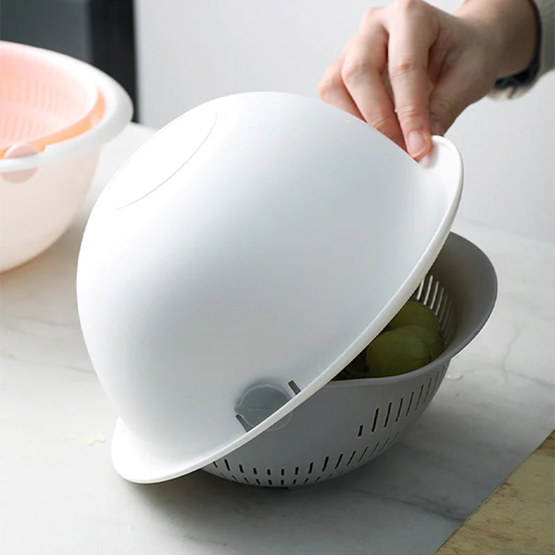 Double Drain Basket – Convenient Fruit & Veg Strainer