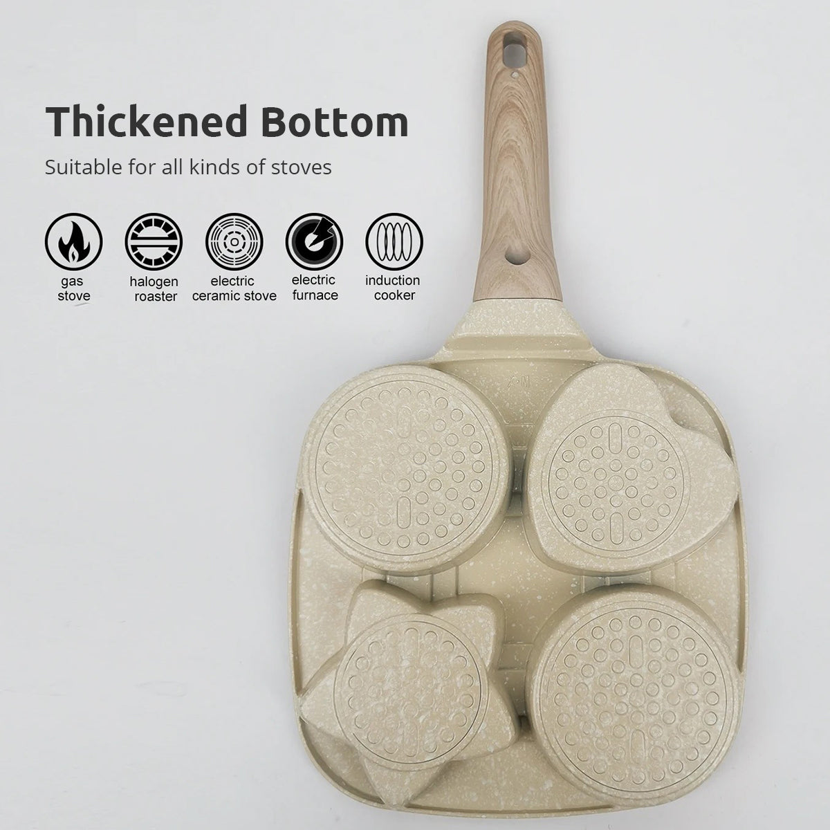 4-Cup Nonstick Breakfast Pan – Fun Shapes, Easy Clean