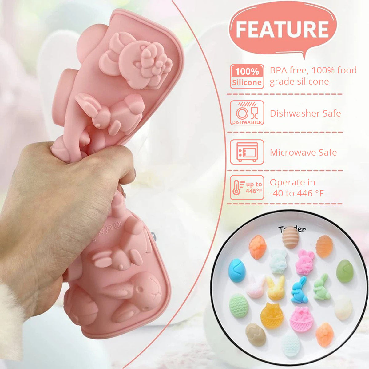 Fun Silicone Chocolate Mold – Bunny & Egg Designs