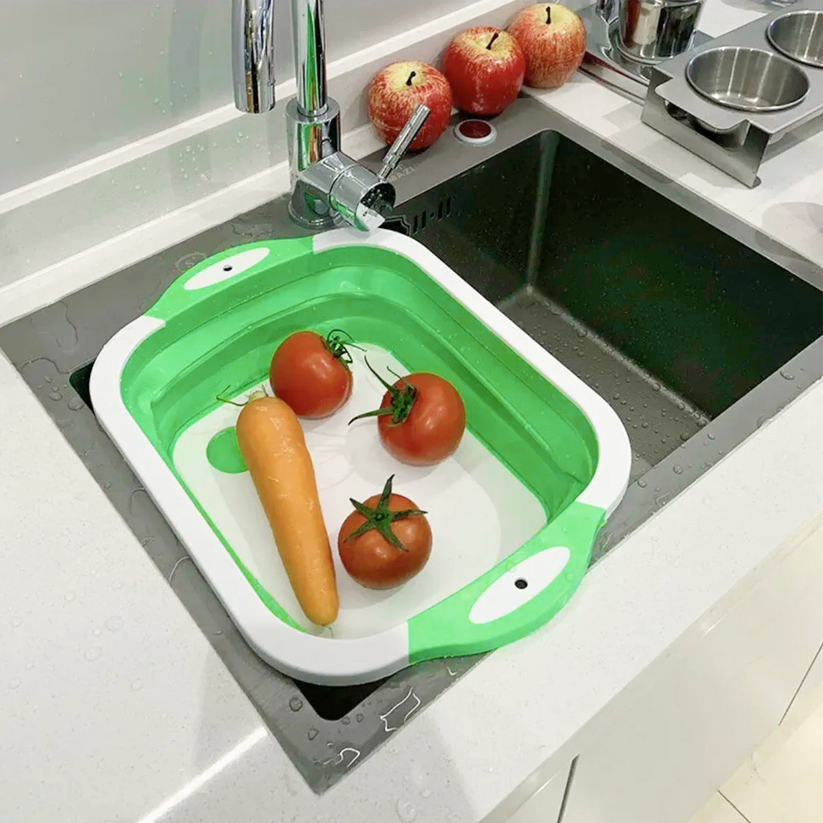 3-in-1 Foldable Cutting Board and Wash Basin - for Kitchen & Camping
