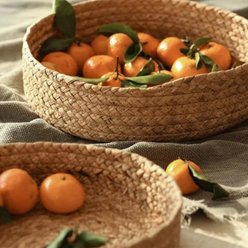 Woven Straw Storage Basket
