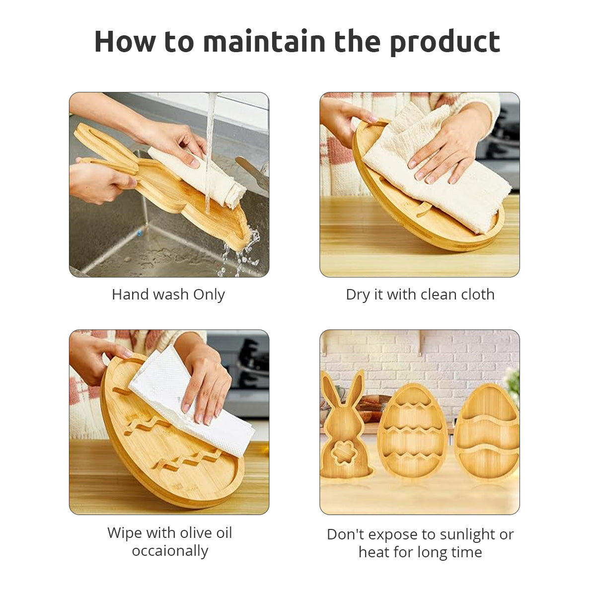 Bunny & Egg-Shaped Wooden Serving Platters – Festive & Fun!