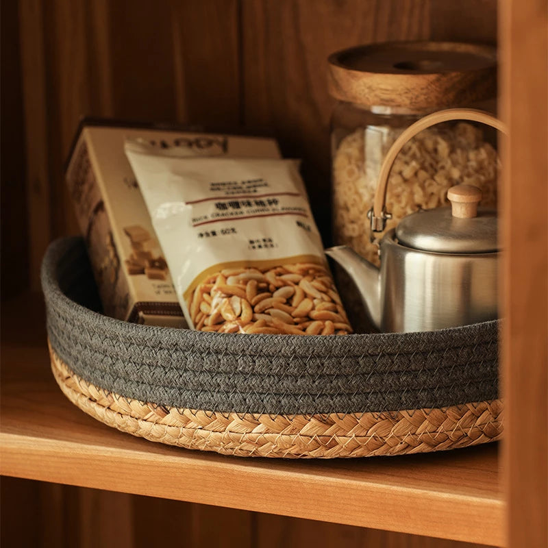 Woven Straw Storage Basket
