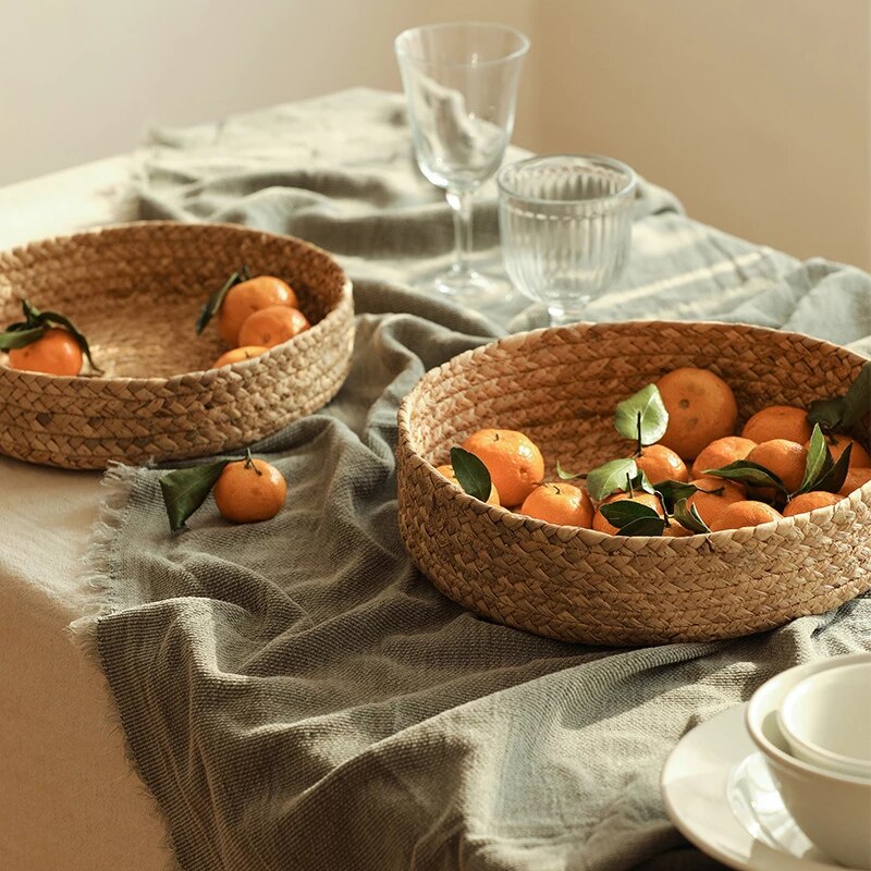 Woven Straw Storage Basket