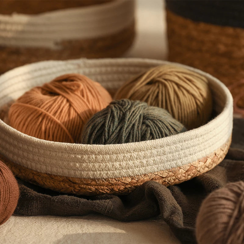 Woven Straw Storage Basket
