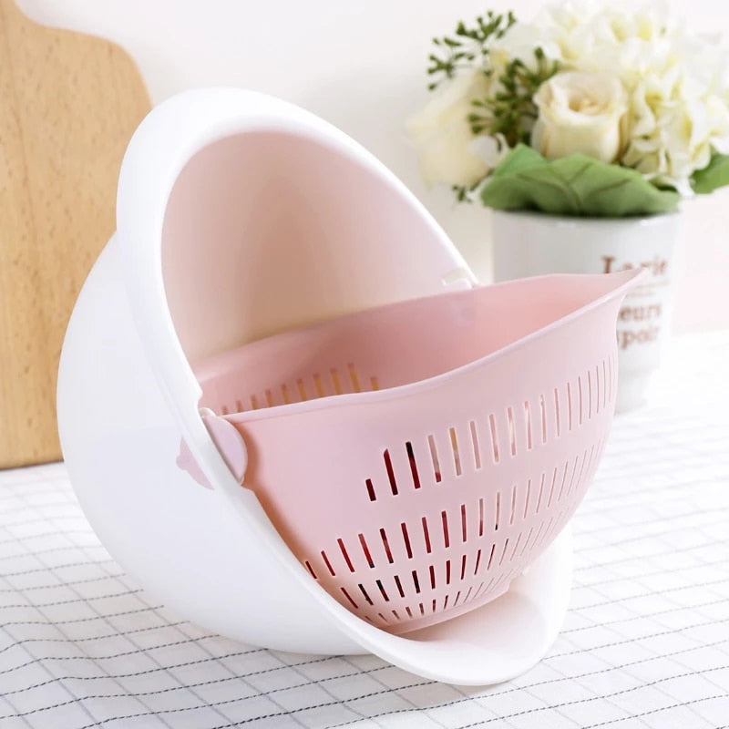 Double Drain Basket – Convenient Fruit & Veg Strainer