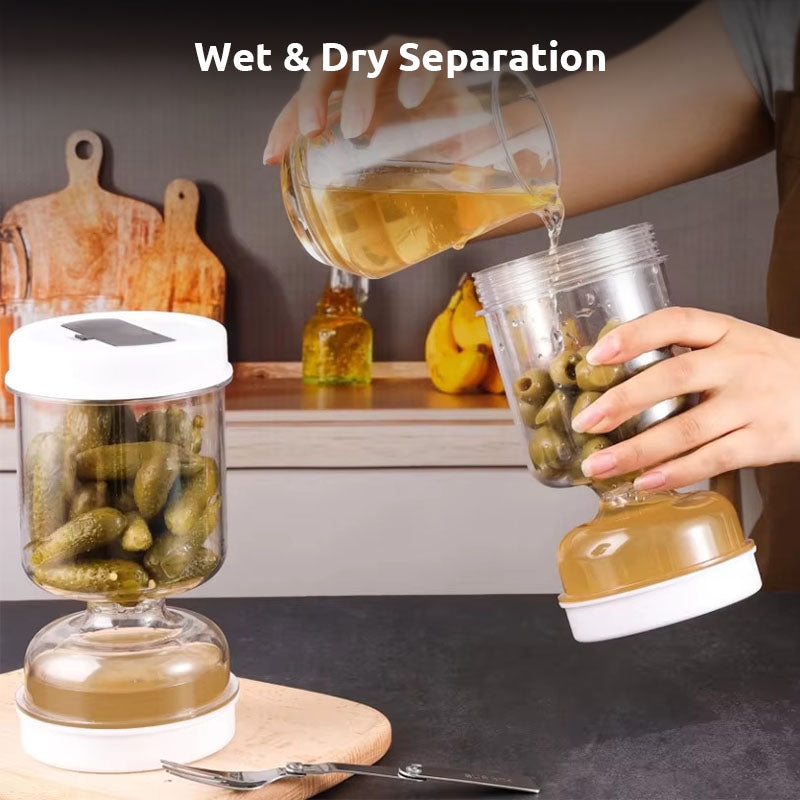 Sealed Pickles Jar with Fork & Wet-Dry Separator