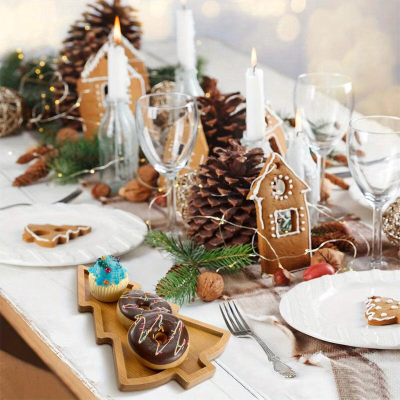 Holiday Wooden Serving Platters - Snack & Cake Tray