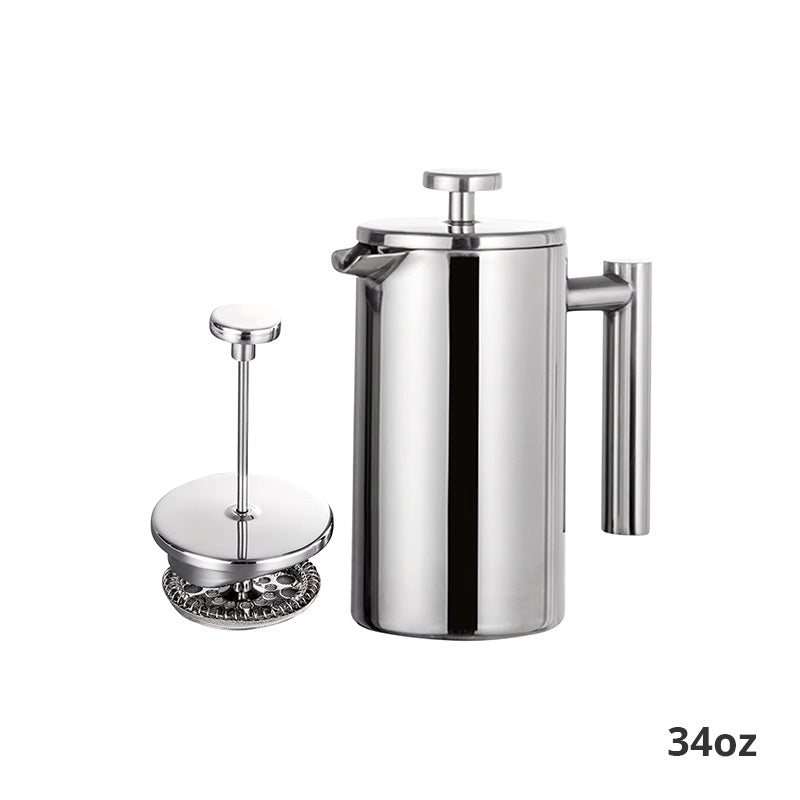 Stainless Steel French Press - Double Insulated Coffee Maker