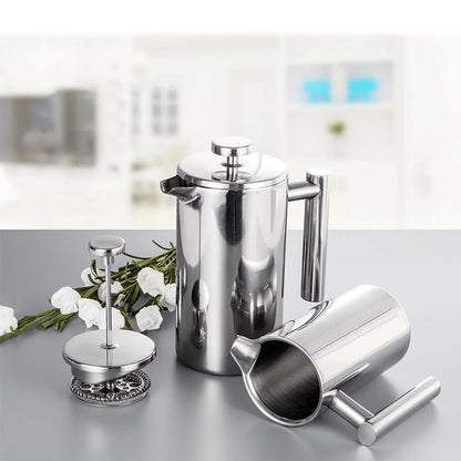 Stainless Steel French Press - Double Insulated Coffee Maker