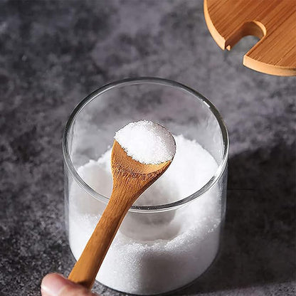 Glass Food Storage Containers with Wood Lids