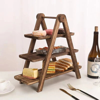 3-Tier Wooden Serving Tray – For Parties & Kitchen Storager