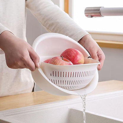 Double Drain Basket – Convenient Fruit & Veg Strainer