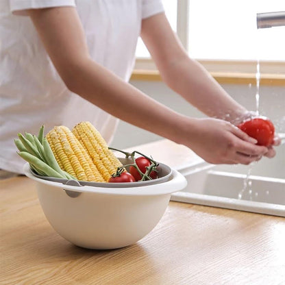 Double Drain Basket – Convenient Fruit & Veg Strainer