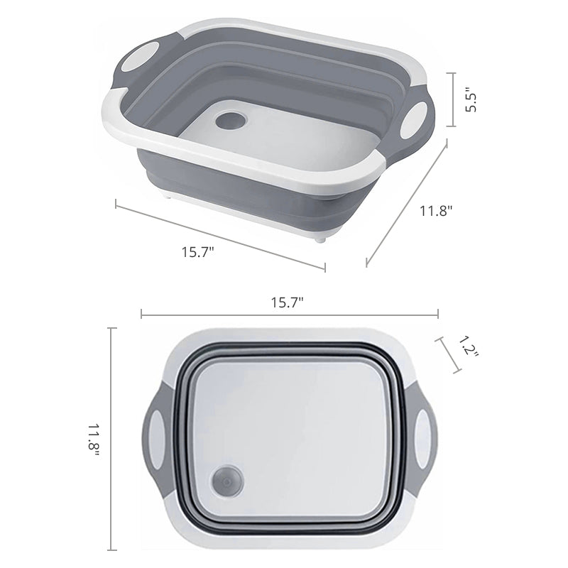 3-in-1 Foldable Cutting Board and Wash Basin - for Kitchen & Camping