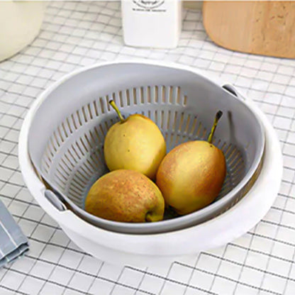 Double Drain Basket – Convenient Fruit & Veg Strainer