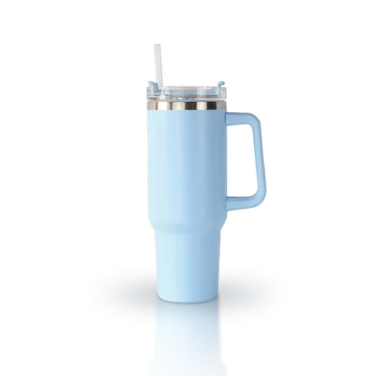 40oz Stainless Steel Tumbler with Lid & Straw - Travel Mug