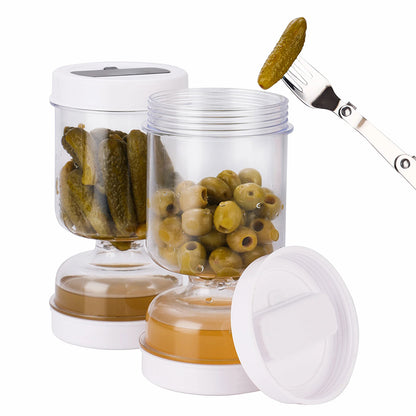 Sealed Pickles Jar with Fork & Wet-Dry Separator