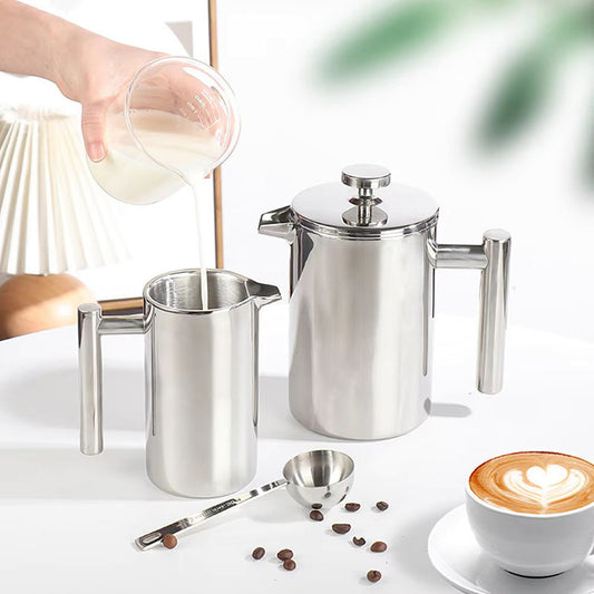 Stainless Steel French Press - Double Insulated Coffee Maker