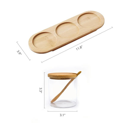Glass Food Storage Containers with Wood Lids