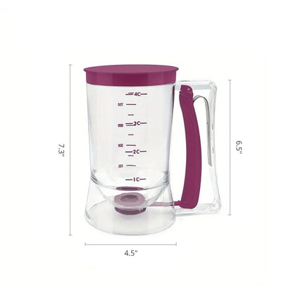 Pancake Batter Dispenser with Measuring Lines – No-Drip Design