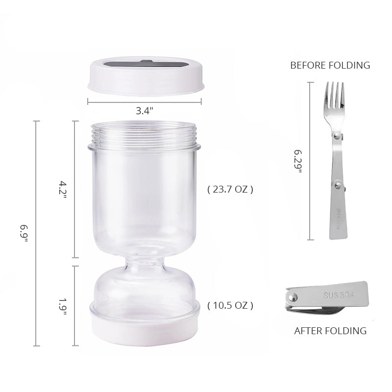 Sealed Pickles Jar with Fork & Wet-Dry Separator