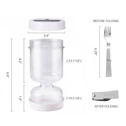 Sealed Pickles Jar with Fork & Wet-Dry Separator