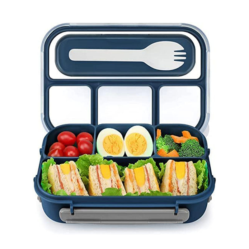 Leak-Proof Bento Lunch Box - 4 Compartment Container with Fork