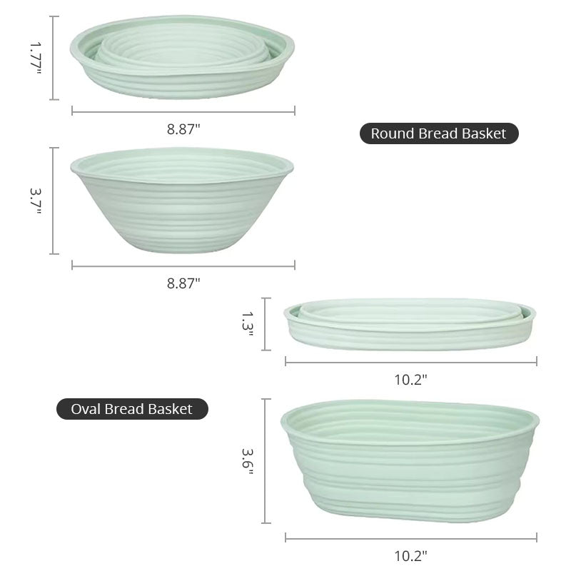 Non-Stick Silicone Bread Proofing Basket Set - Home Baking