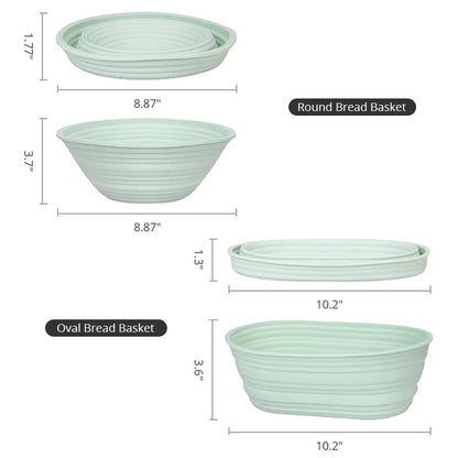 Non-Stick Silicone Bread Proofing Basket Set - Home Baking