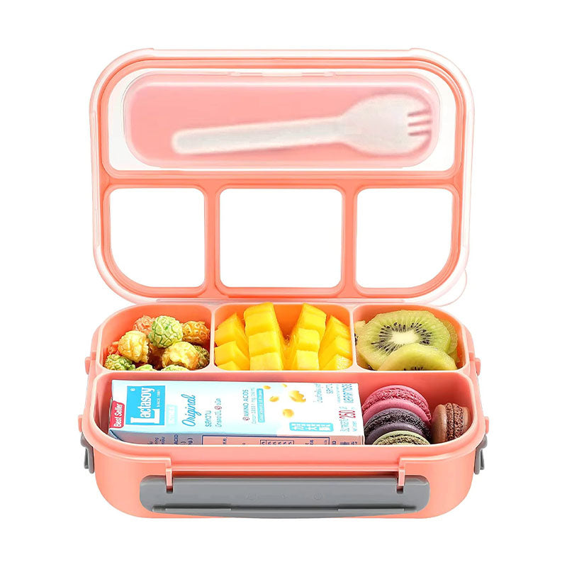 Leak-Proof Bento Lunch Box - 4 Compartment Container with Fork